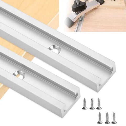 Two Pack 400mm Aluminum T Slot Tracks For Router Table And Woodworking Clamps Miter Slot Jig Fixture DIY Workbench Guide