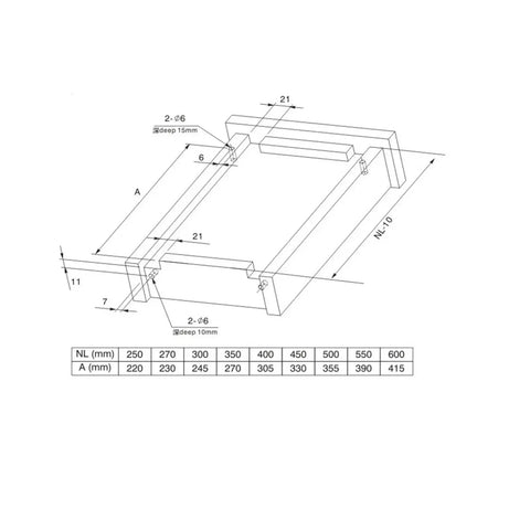 Heavy Duty Under Mount Drawer Slides Single Extension Model Running Hella Smooth With No Sweat Assembly For Furniture Projects Crafted For Serious Long Term Use Exactly 500 Mm In Length and detailed design diagram.