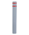 Built Like A Tank Hdpe Bollard Cover 5 X 46 Inch Grey Push On Post Sleeve with Reflective Collars for Outdoor Use