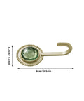 Slick Four Pack Adhesive Wall Hooks For Hanging Towels And Robes With Knockout Grip No Drilling Required Super Quick Mount For Bathroom Kitchen Or Entryway Storage, gold hook with green gem.