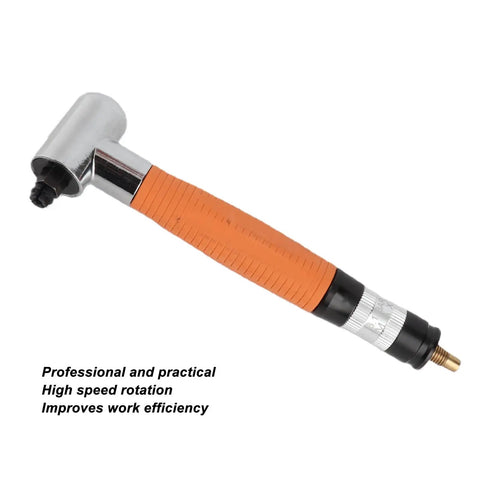 Lightweight Pneumatic Pencil Die Grinder Right Angle 90 Degrees Air Powered High Velocity with orange rubber grip.