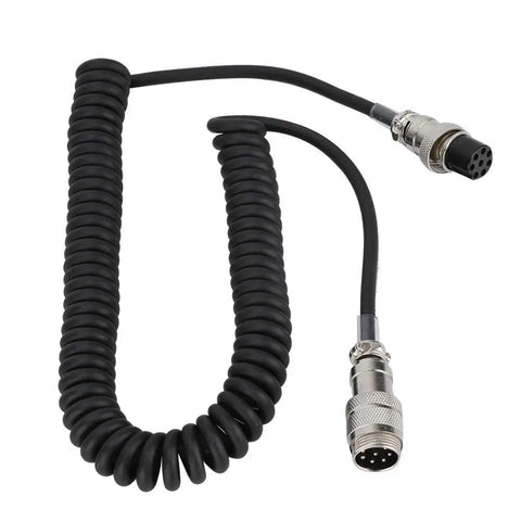 Coiled Extension Cord For Radio Transceivers Thick Thread Male To Female Cable 23.6 Inch Black Lead For Amateur Radio Operators