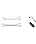 Accessories for 8mm Pneumatic Hole Puncher including wrenches, hex key, and fitting adapter for metal sheets heavy duty air hole punch tool.