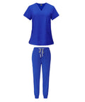 Womens Nurse Scrubs Set Royal Blue Top And Jogger Pants Machine Washable Workwear For Spa Beauty Clinics Pet Grooming And Healthcare Pros Easy Care XL