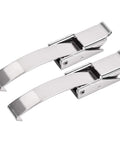 Angled front view of two 3.92-inch SUS304 stainless steel draw toggle latches with spring-steel hooks
