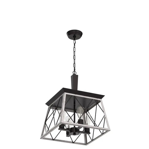 Farmhouse Vintage Chandelier Pendant Light For Dining Room And Kitchen Island, Industrial Wrought Iron Hanging Fixture
