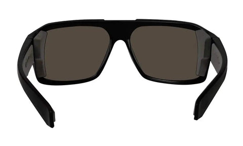 Back angle view of Mens Safety Sunglasses M103GM With Matte Black Frame Green Mirror Lens Non Slip Foam Lining 100 UVA UVB Protection ANSI Z87 Plus Compliant Built Tough For Work Or Play