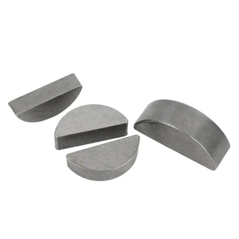 Metric Half Round Woodruff Keys Heavy Duty Steel Set M2 M3 M4 M5 M6 Rust Proof Shaft Locking Hardware set on white background