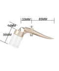 Dual Action Portable Airbrush Paint Spray Pen With 20Cc Cup Totally Grip And Go Design Self Cleansing Lightweight Handle side view with measurements