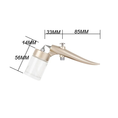 Dual Action Portable Airbrush Paint Spray Pen With 20Cc Cup Totally Grip And Go Design Self Cleansing Lightweight Handle side view with measurements