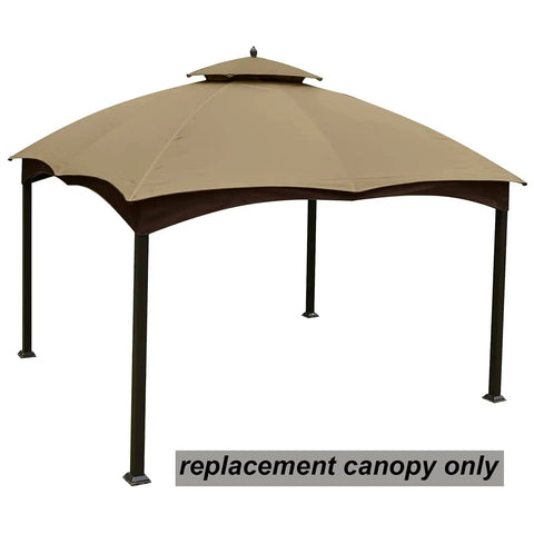 Outdoor Replacement Canopy Top For 10x12 Gazebo Double Tier Roof Cover In Khaki Water Repellent And UV Resistant Wind Strong Durability