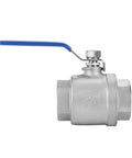 Heavy Duty Stainless Steel Quarter Turn Ball Valve One Point Five Inch Npt Female Full Bore Connection For Water Oil Gas Lines Built Different With Hella Smooth Control, side view.