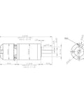 Technical drawing of Outrunner Planetary Gear Brushless Motor 2830 with 28 mm gearbox, 6 mm shaft, and dimensions for robotics use
