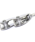 Set Of 10 M20 Single Pulley Blocks 304 Stainless Steel Hanging Wire Pulley Rollers, close-up side view