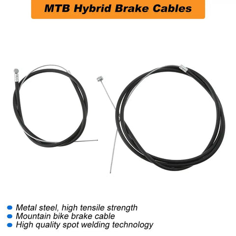 V Type Bike Brake Set 6PCS For Road And MTB Bicycles With Front And Rear Inner And Outer Cables Black All Weather Performance