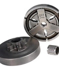 Clutch Drum Cover Needle Bearing Kit Fits Chainsaw 4500 5200 5800 Engine Direct Boost Power Super Easy Install Repair Your Rig To Crush It Daily Without Worries Grab Yours Now Go Fast Today. Chainsaw clutch drum, steel bearing, and needle bearing set on white background