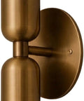 Modern Brass Wall Sconce – Mid Century Cylinder Up and Down Wall Light with brushed brass finish and cylindrical design.