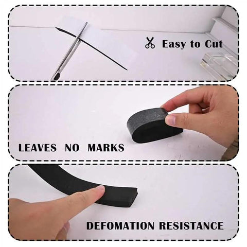 Knock Out Those Pesky Drafts With 1/2 Inch Wide 1/4 Inch Thick Single Sided Foam Tape, Closed Cell Weather Stripping on a table.