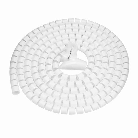 Kick That Nasty Cord Clutter To The Curb With This Highly Flexible Zip Up Spiral Cable Wrap Tube. White nylon spiral cable organizer.