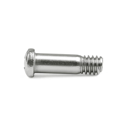 Side view of a single stainless steel screw from Eight Pack M6 Stainless Steel Screws For Bimini Top Side Mount Deck Hinge On Boats Yachts And Sailboats Seven Eighths Inch Round Tubing Marine Grade Corrosion Resistant Hardware.