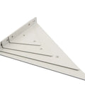 Heavy Duty Triangle Shelf Brackets 4 Pack Rock Solid Invisible Wall Supports Knockout Load Capacity Matte Black Iron Corner Braces side view with holes for easy installation.