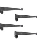 Heavy Duty Black Offset Strap Lift Off Pintle Hinge Pack Of 4 For Shutters Windows Doors And Gates In Wrought Iron With Rust Resistant Black Powder Coat 11.75 Inch Length Removable Pin Hinges For Easy Reinstallation And Quick Seasonal Replacements