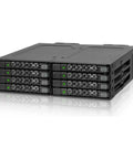 Badass Eight Bay Two Point Five Inch Sata Hdd Ssd Mobile Drive Rack Cage with indicator lights for drive status and easy access.
