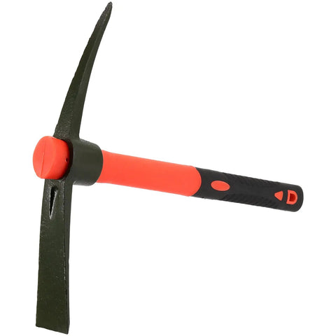 2 Pack 15 Inch Garden Pick Mattock With Red Fiberglass Handle, Beastly Tough Forged Carbon Steel Head, Durable Garden Tool