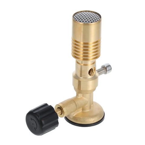 Flame Bunsen Burner Portable Gas Blowtorch Head For Propane Cooking Stove Outdoor Heating With Adjustable Flame And Gas Flow Brass Mini Torch For Camping Culinary Searing DIY Projects