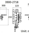 Built Tough Compound Slide Table Five Point Five By Twelve Inch Mill Drill Mount dimensions diagram with measurements in mm.