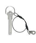 Top Notch Quick Release Pin 6mm Stainless Steel For Line Array Speakers Tool-Free Button Lock durable steel connector with safety ring.