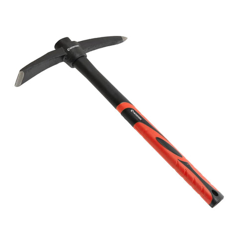 Heavy Duty 15 Inch Hand Pick Axe With Forged Steel Dual Head For Weeding Mattock And Adze Hoe 1.5 Lb With Anti Slip Fiberglass Handle