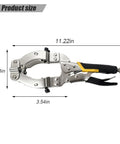 Locking C Clamp Pipe And Tube Clamp With Four Non Slip Pads 11 Inch Heavy Duty Adjustable Welding Clamp dimensions shown