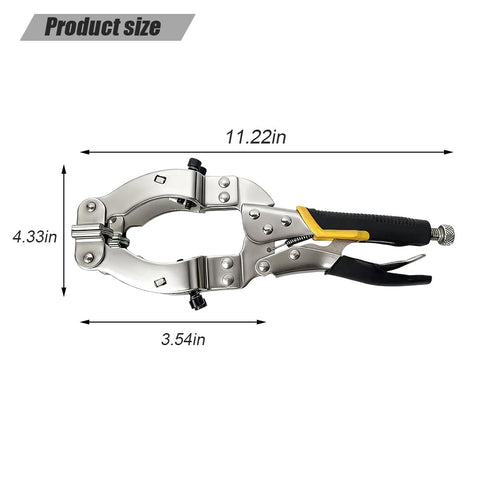 Locking C Clamp Pipe And Tube Clamp With Four Non Slip Pads 11 Inch Heavy Duty Adjustable Welding Clamp dimensions shown