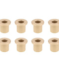 8 Pack Flanged Copper Sleeve Bushings 6 Mm Bore 10 Mm Outer Diameter 12 Mm Length stacked for easy installation and smooth rotation.