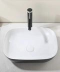 18x13 Inch Black Vessel Sink For Bathroom, Oval Ceramic Basin With Durable Glossy Finish, Easy Install Lavatory Vanity Cabinet Upgrade