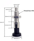 2PCS Rock Solid Push Fit Ball Nose Spring Plungers, M10x1.5 Stainless Steel Retractable Index Plunger with dimensions for easy reference.