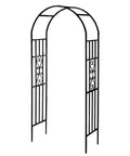 Sturdy Black Wrought Iron Pergola Arbor Garden Arch With Ground Spikes 100 Inches High And 45 Inches Wide Outdoor Climbing Plants Trellis