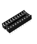 Dual Row DIP IC Socket Adaptor With 2.54mm Pitch And 7.6mm Row Distance, 20 Flat Pins, Soldering Ready for PCBs and Prototyping