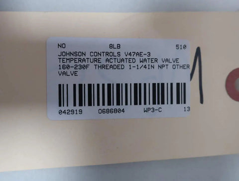 V47AE-3 Temperature Actuated Water Valve 160 230F 1-1/4 In NPT High Temp Water Control Valve For Hydronic Heating And Cooling Systems With Threaded Connection Designed For Stable Operation In Tough Environments With Easy Mounting For Central Heating label on box