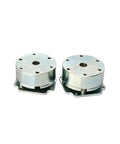 Pair of silver TQMB1-1 electromagnetic brake units with flange mounts