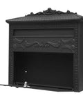 Locking Wall Mounted Steel Mailbox For Outdoor Use, Built To Last, Rust Proof Construction, Heavy Duty Cast Iron Style design