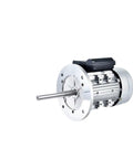 Pro Grade Single Phase Asynchronous Motor For Long Axis Circulation Fans 750 Watt 220 Volt YY7112 Model side view with silver finish