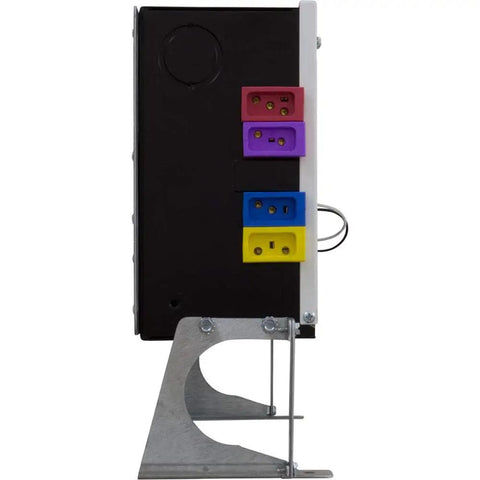Side view of Left Hand Spa Control Module PS6702Y LH P1 Blue 115V 230V Replacement For Hot Tubs And Pools showing colored connectors.