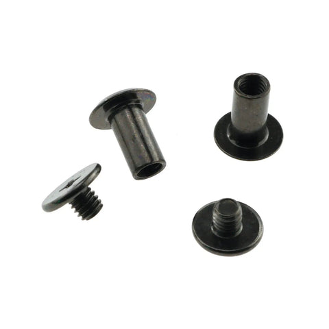 50 Pack 5x10mm Carbon Steel Chicago Screws Phillips Drive Cross Head Bindery Rivets Black Plated Coating for bookbinding.