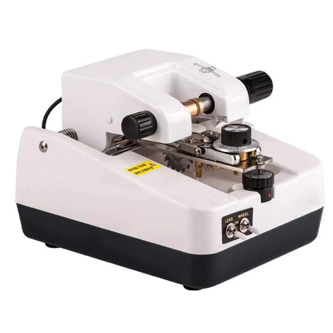 Heavy Duty Electric Lens Thinning Machine For Glasses Cutting And Grinding With Tungsten Steel Milling Cutter, side view, compact design.