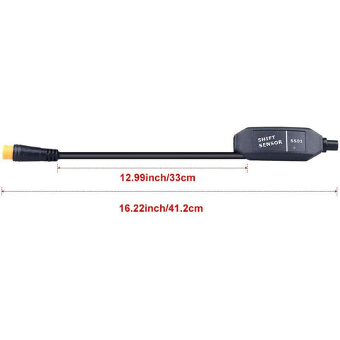 Gear Shift Sensor Cable For Bafang Mid Drive Ebike Kit 16.9 Inch 42 Cm With 3 Pin Male Connector, Plug And Play Shift Sensor For BBS01 BBS02 BBSHD, No Modifications Needed For Ebike Conversion showing 16.22 inch 41.2 cm cable with shift sensor