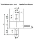 500 Kg Tension And Compression Load Cell Built For Vehicles And Tight Spots Tiny Yet Tough Low Height Sealed Sensor With Rock Solid Anti Eccentric Load Performance And Miniature Design For Precision Testing And Instrumentation In Compact Spaces, dimension drawing with lead wire