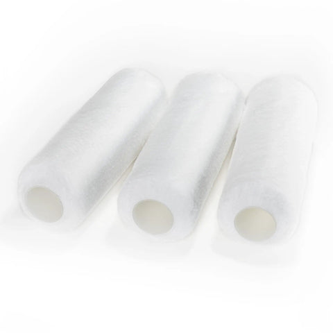 Heavy-Duty 9 Inch Microfiber Woven Paint Roller Covers With A Snug 3/4 Inch Nap, pack of 3 for use with latex and oil paints.