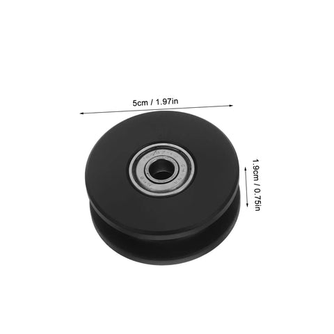 Two Pack Fixed Pulley Roller For Gym Cable Systems Quiet Nylon Wheel Replacement For Home Gym And Hospital Fitness Equipment With Dual Bearing Silent Operation Pro Grade, 5cm wheel